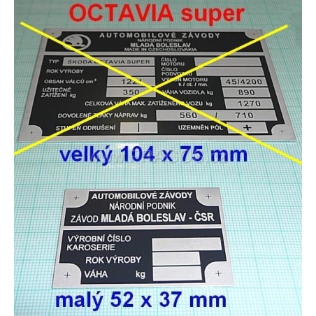 ŠTÍTEK, OCTAVIA super, malý