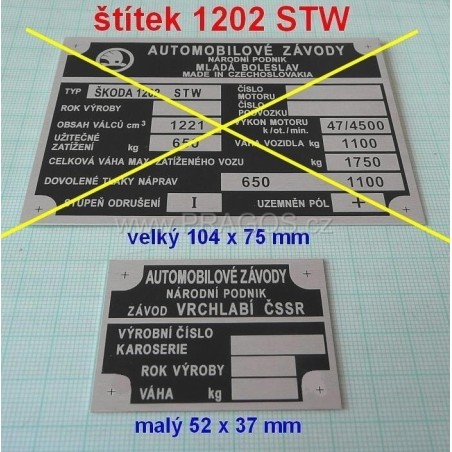 ŠTÍTEK, 1202 STW, malý