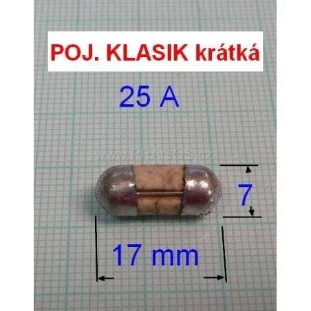 POJISTKA KRÁTKÁ 25A, keramika